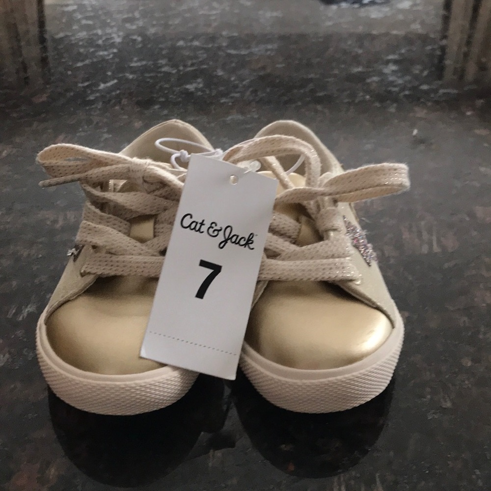 Toddler Girl Cat & Jack Gold Sneakers